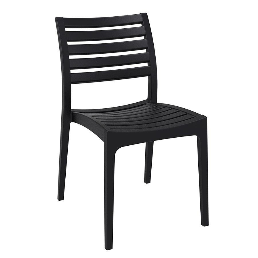 Black Zeus Stackable Chair for Indoor or Outdoor Use