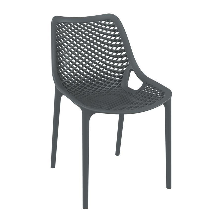 Dark Grey Breeze Stackable Chair for Indoor or Outdoor Use
