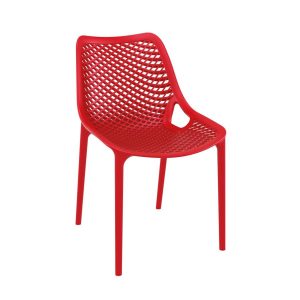Red Breeze Stackable Chair for Indoor or Outdoor Use, Plastic Armchair, Commercial Furniture, Hospitality Furniture