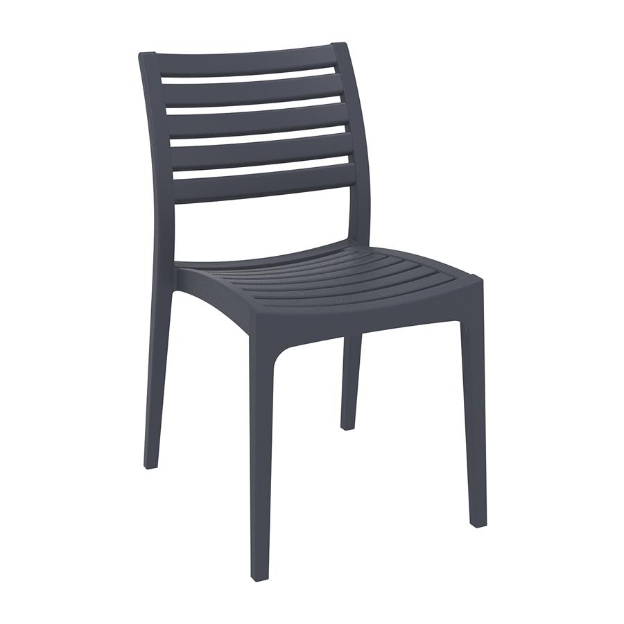 Dark Grey Zeus Stackable Chair for Indoor or Outdoor Use