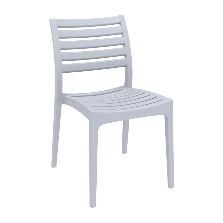 Silver Grey Zeus Stackable Chair for Indoor or Outdoor Use