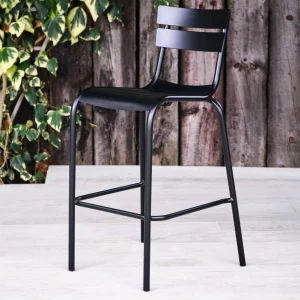 Hamsterley Metal Bar Chair in Black - Side View