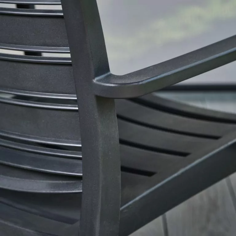 Epping Stackable Outdoor Armchairs - Close Up of Arm & Back of Seat