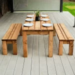 Whinfell Wooden Indoor & Outdoor Furniture Table & Benches Set