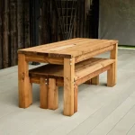Wooden Whinfell Rectangular Table, Whinfell Range Indoor & Outdoor Table with Benches Underneath, Indoor & Outdoor Furniture, Indoor & Outdoor Use, Commercial Furniture, Hospitality Furniture