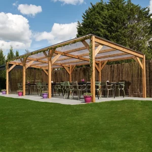 Commercial Clear Pergola - Roof, Wooden Cafe Pergola, Restaurant Pergola, Outdoor Pergola, Pub Pergola
