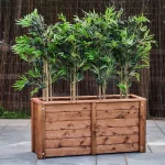 Commercial Wooden Planter - Trough with Plants, Outdoor Wood Planter, Cube Planter, Commercial Planters, Restaurant Planters, Alfresco Planters