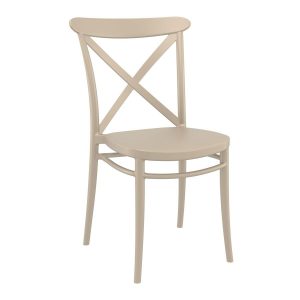 Taupe Criss Stackable Chair for Indoor or Outdoor Use, Stacking Chair, Commercial Furniture, Hospitality Furniture