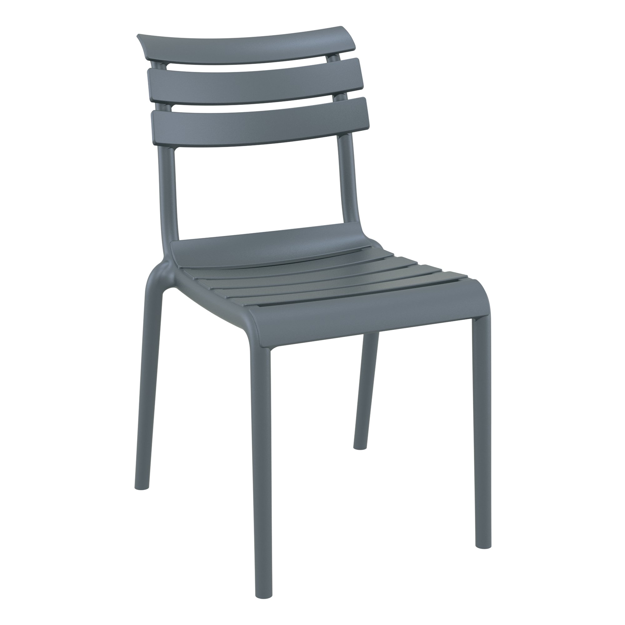 Dark Grey Marketa Stackable Chair for Indoor and Outdoor Use