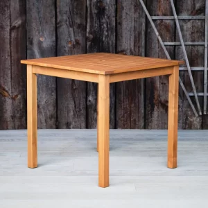 Thetford Square Table Range Robinia Wood Outdoor Square Dining Table - Angle View, Indoor & Outdoor Use, Commercial Furniture, Hospitality Furniture, Outdoor Furniture