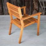 Thetford Range Robinia Wood Outdoor Stacking Armchair - Back View