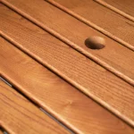 Thetford Square Table Range Robinia Wood Outdoor Dining Table with Parasol Hole - Close Up, Indoor & Outdoor Use, Commercial Furniture, Hospitality Furniture, Outdoor Furniture