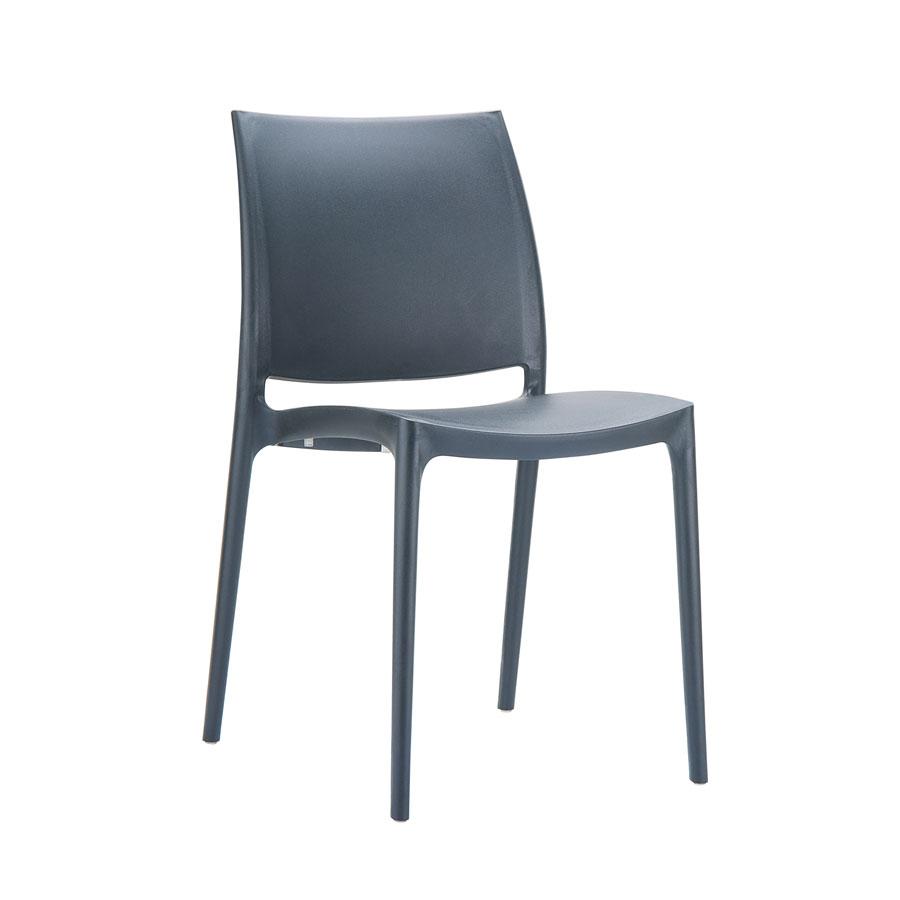 Dark Grey Jama Stackable Chair for Indoor or Outdoor Use