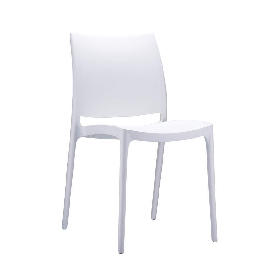 White Jama Stackable Chair for Indoor or Outdoor Use