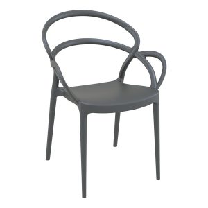 Dark Grey Kunis Stackable Armchair for Indoor or Outdoor Use, Polypropylene Armchair, Commercial Furniture, Hospitality Furniture