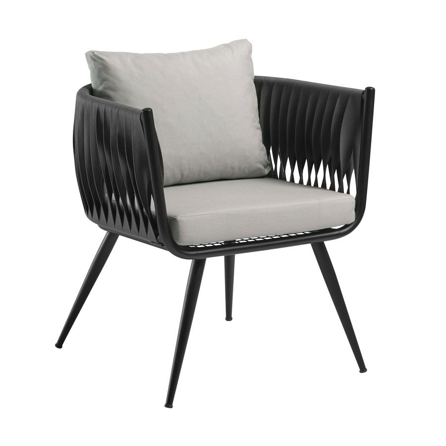 Muzzini Armchair - Matt Black for Indoor and Outdoor Use