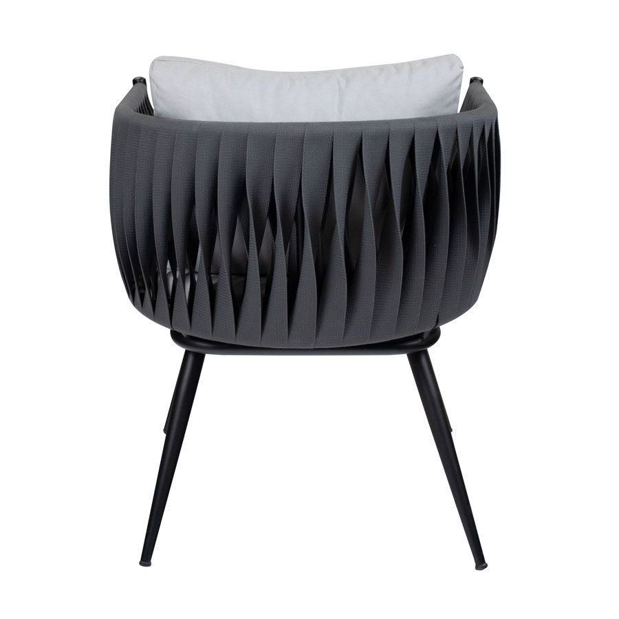 Muzzini Armchair - Matt Black - Back View for Indoor and Outdoor Use