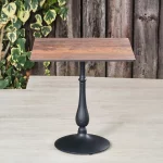 Bronze Rockingham Square Pedestal Table with Round Base. Suitable for Indoor & Outdoor Use.