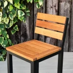 Outdoor Furniture - Thetford Bar Chair - Close Up, Indoor & Outdoor Use, Commercial Furniture, Hospitality Furniture, Metal and Wooden Commercial Chair