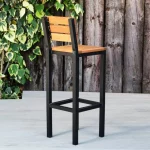 Outdoor Furniture - Thetford Bar Chair - Back View, Indoor & Outdoor Use, Commercial Furniture, Hospitality Furniture, Metal and Wooden Commercial Chair
