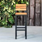 Outdoor Furniture - Thetford Bar Chair - Front View, Indoor & Outdoor Use, Commercial Furniture, Hospitality Furniture, Metal and Wooden Commercial Chair