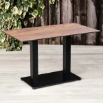 Bronze Rockingham Rectangular Pedestal Table with Rectangular Base. Suitable for Indoor & Outdoor Use.