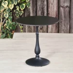 Black Rockingham Round Pedestal Table with Round Base. Suitable for Indoor & Outdoor Use.