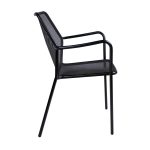 Black Nova Stackable Armchair for Indoor and Outdoor Use - Side View