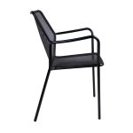 Black Nova Stackable Armchair for Indoor and Outdoor Use - Side View, Stacking Armchair, Commercial Furniture, Hospitality Furniture