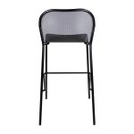 Black Nova Stackable Bar Stool for Indoor and Outdoor Use - Back View