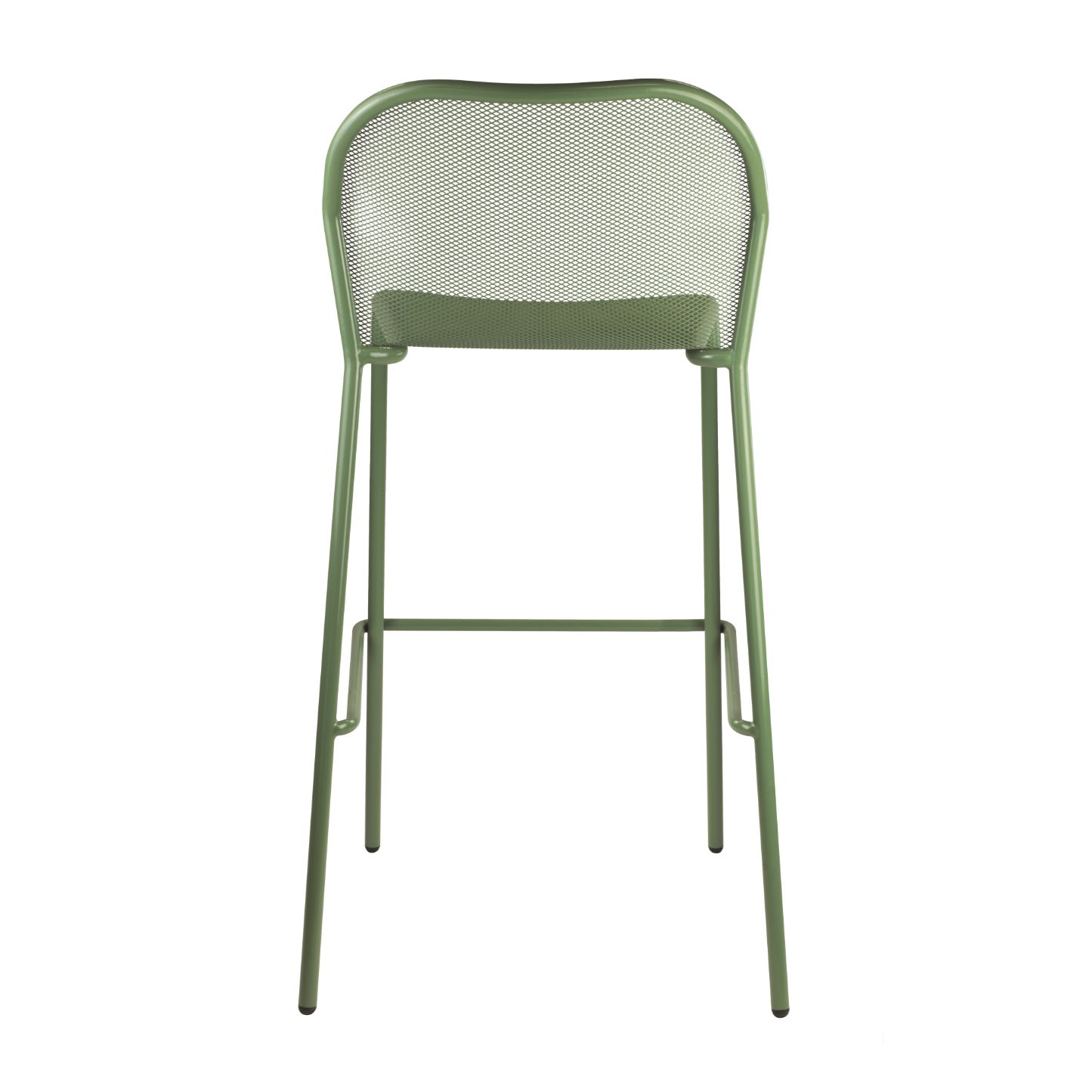 Olive Green Nova Stackable Bar Stool for Indoor and Outdoor Use - Back View