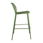 Olive Green Nova Stackable Bar Stool for Indoor and Outdoor Use - Side View