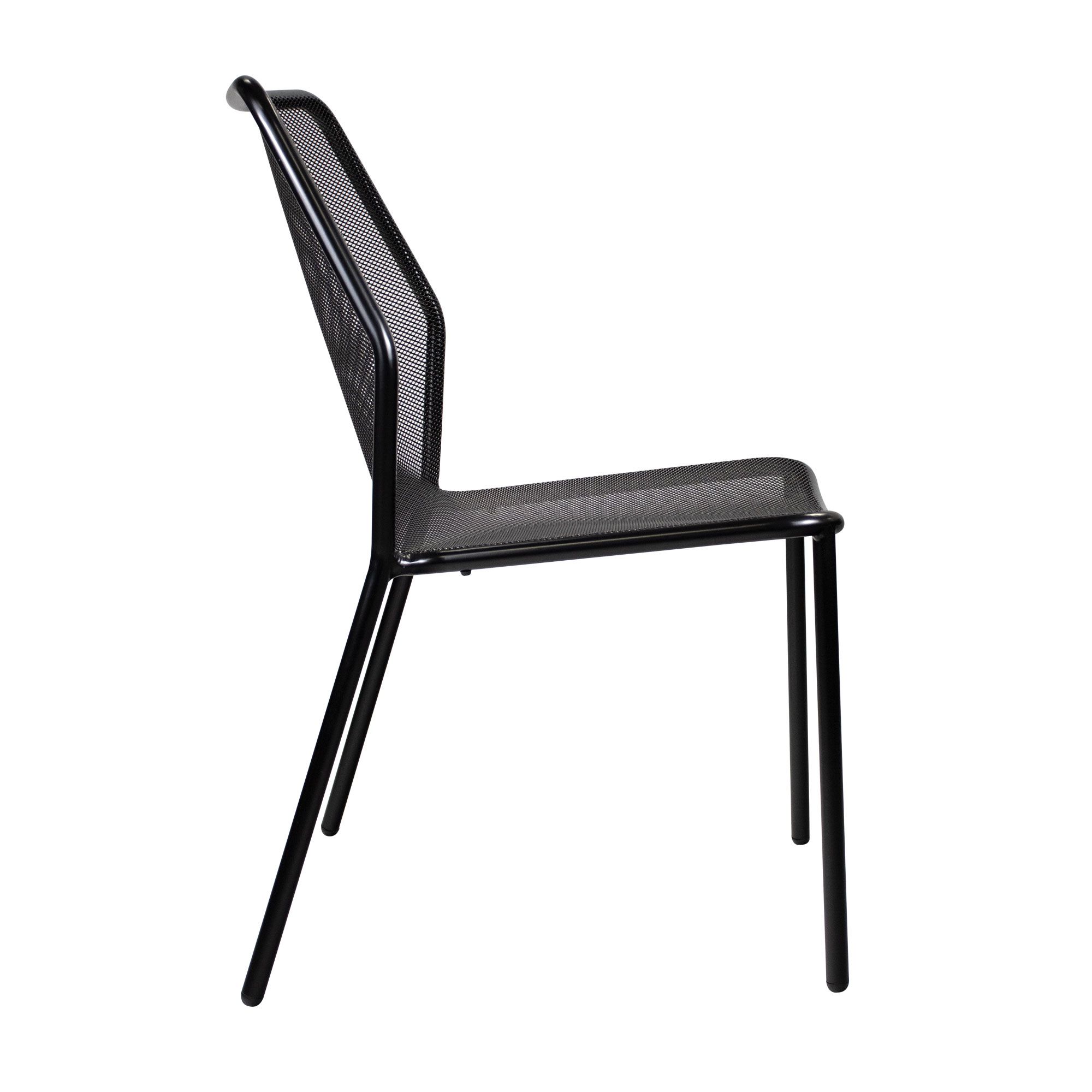 Black Nova Stackable Chair for Indoor and Outdoor Use - Side View