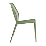 Olive Green Nova Stackable Chair for Indoor and Outdoor Use - Side View