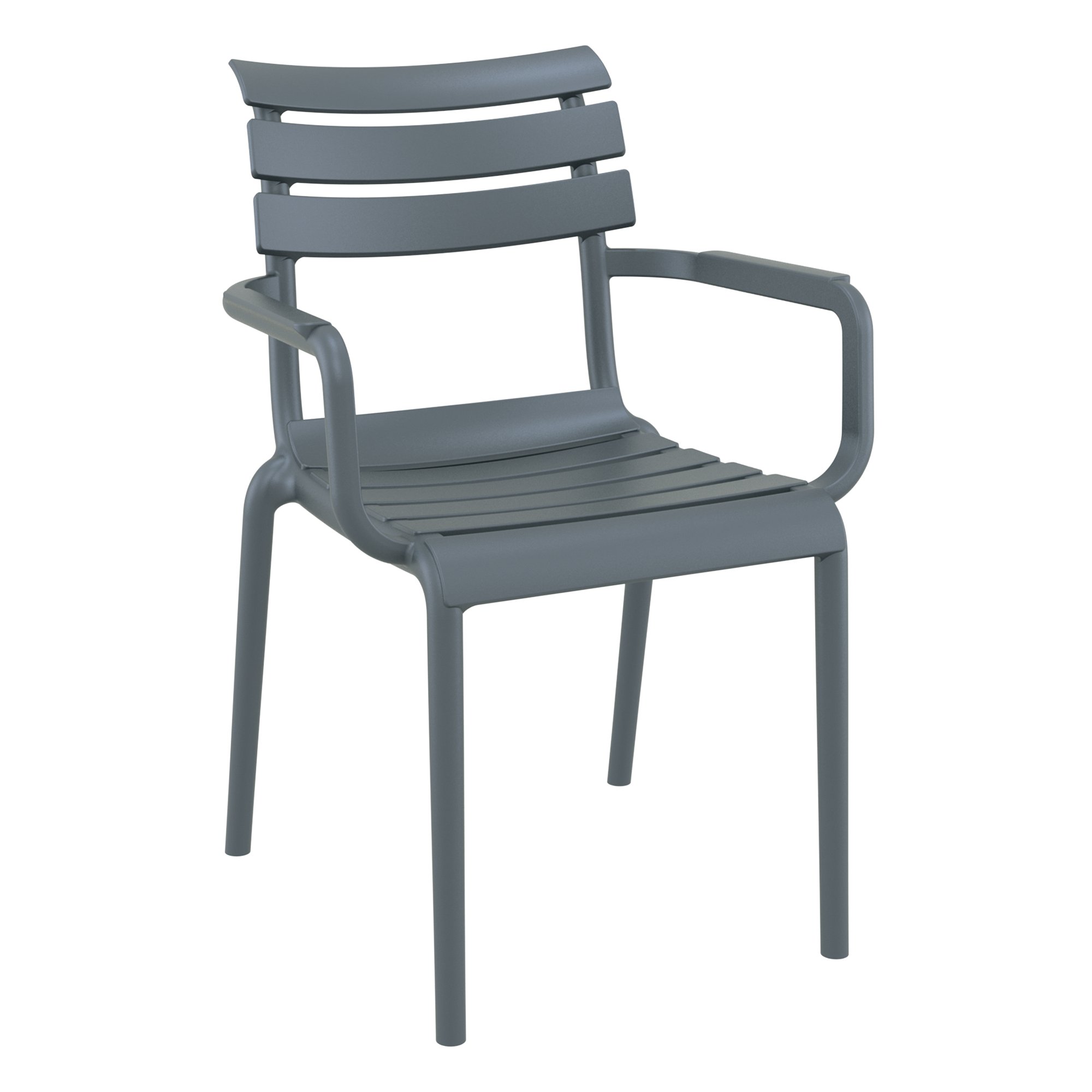 Dark Grey Sofia Stackable Armchair for Indoor and Outdoor Use
