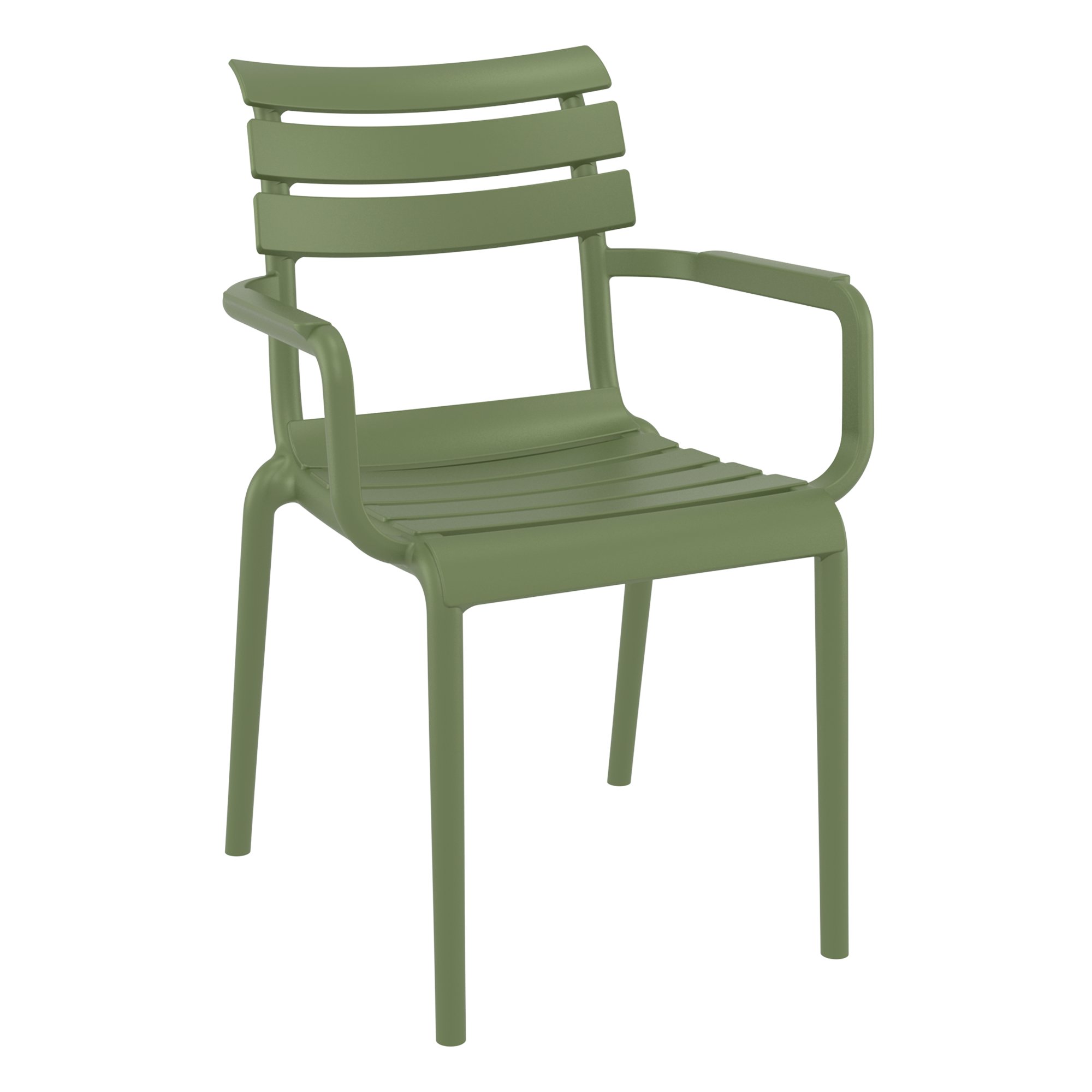 Olive Green Sofia Stackable Armchair for Indoor and Outdoor Use