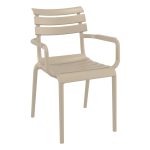 Taupe Sofia Stackable Armchair for Indoor and Outdoor Use