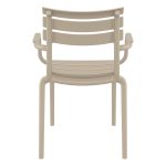 Taupe Sofia Stackable Armchair for Indoor and Outdoor Use - Back View