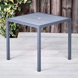 Plastic and Aluminium Grey Outdoor Square Table - Mortimer Range