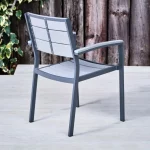 Back View of Armchair Mortimer Range Stacking Outdoor Furniture - Plastic & Aluminium