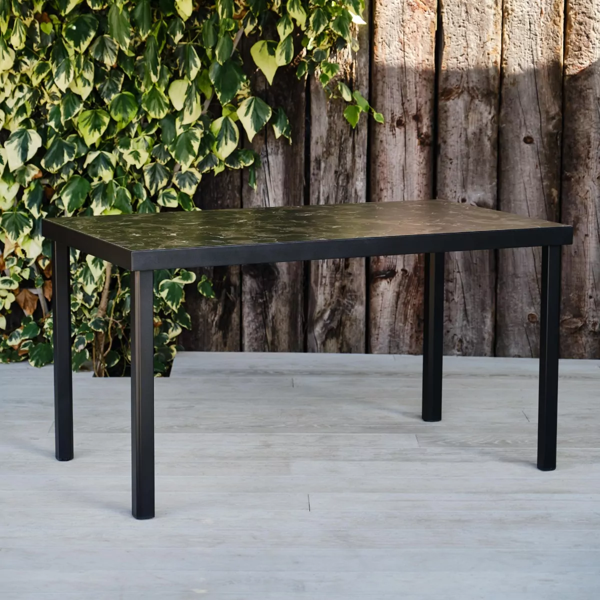Epping Rectangular Indoor & Outdoor Black Marble Effect Table Top