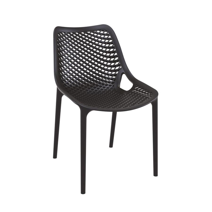 Black Breeze Stackable Chair for Indoor or Outdoor Use