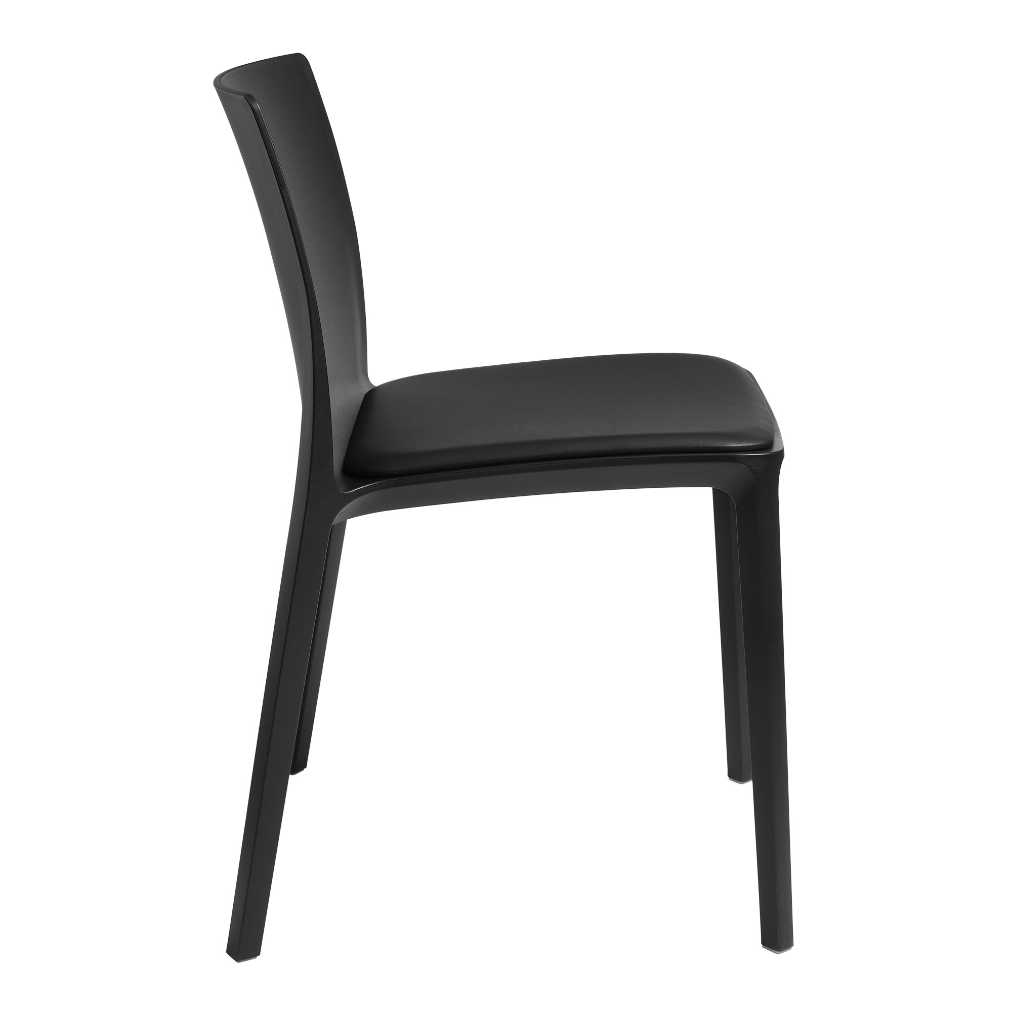 Black Ayrton Stackable Chair for Indoor and Outdoor Use - Side View