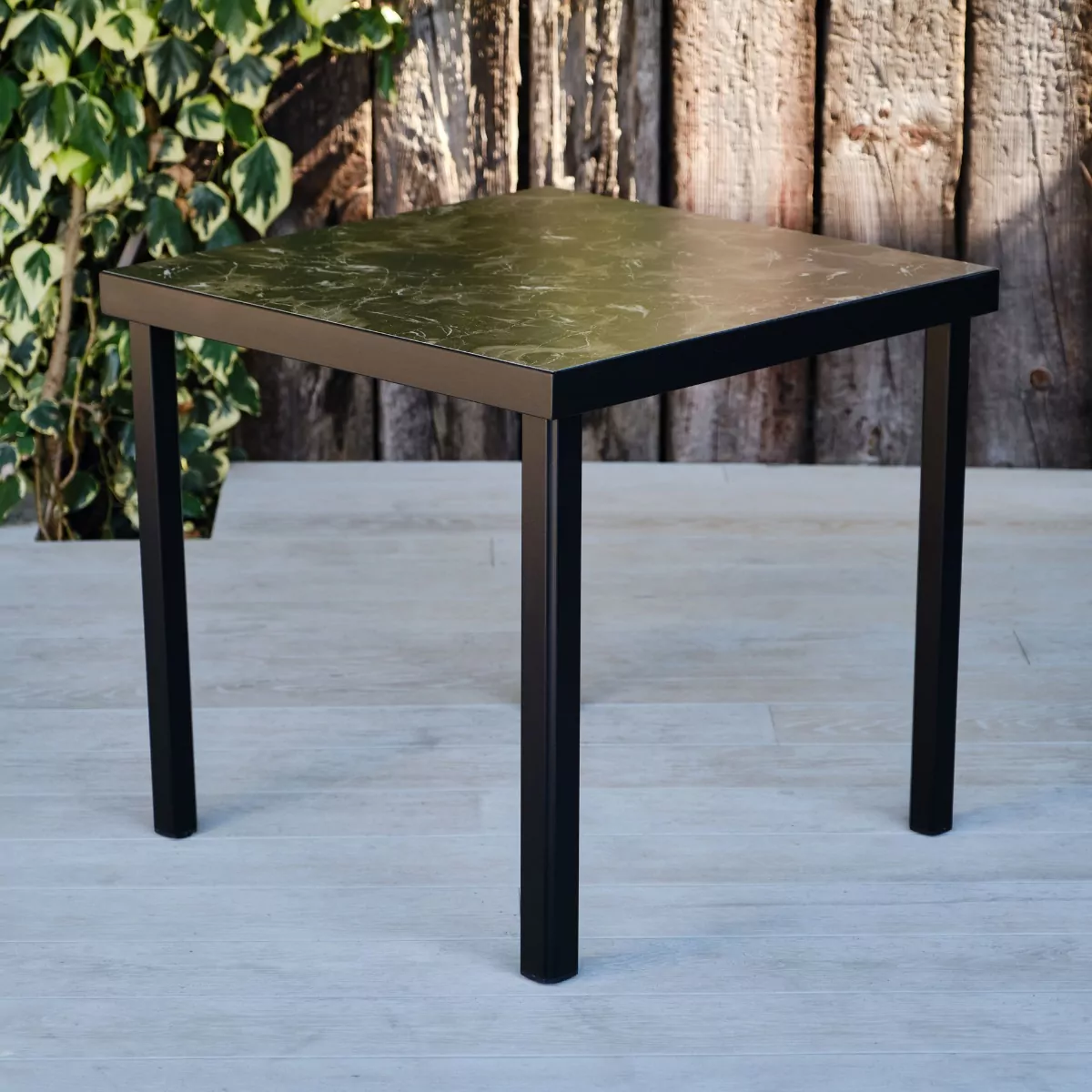 Epping Outdoor & Indoor Square Black Marble Effect Table