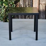 Epping Square Table, Black Marble Effect Table - Front View, Indoor & Outdoor Use, Commercial Furniture, Hospitality Furniture, Outdoor Furniture