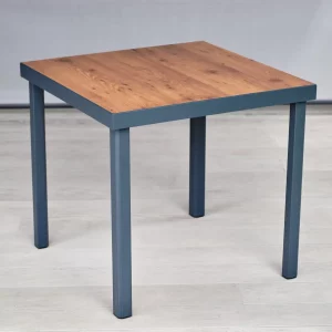 Epping Indoor & Outdoor Square Table in Grey - Wood Effect Top