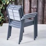 Armchair Mortimer Range Stacking Outdoor Furniture - Plastic & Aluminium - Back View