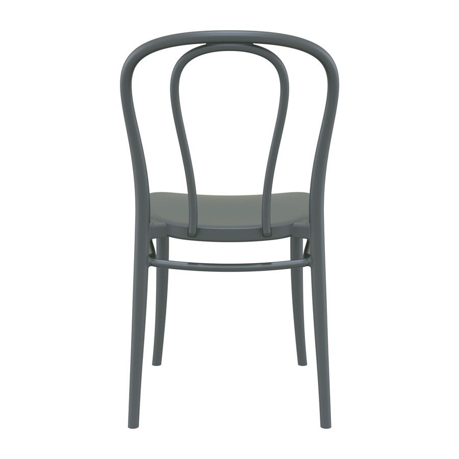 Dark Grey Meldrew Stackable Chair for Indoor or Outdoor Use - Back View