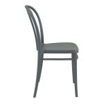 Dark Grey Meldrew Stackable Chair for Indoor or Outdoor Use - Side View