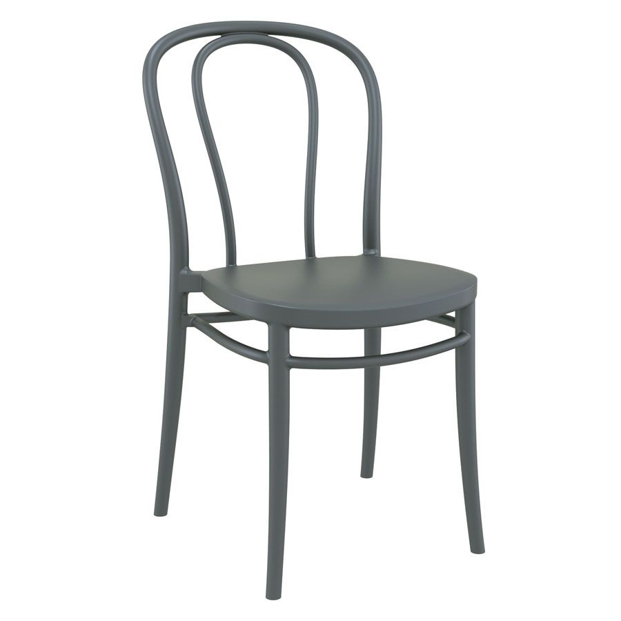 Dark Grey Meldrew Stackable Chair for Indoor or Outdoor Use